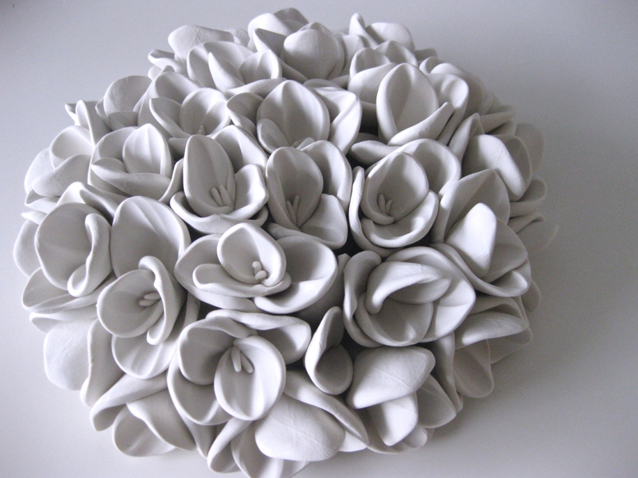 Polymer Flower Sculptures and Tiles by Angela Schwer 09