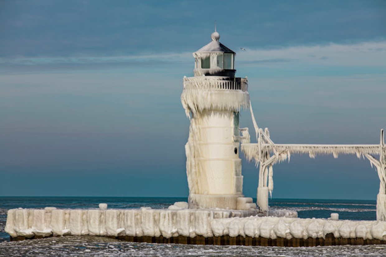 Frozen Lighthouses on Lake Michigan 03