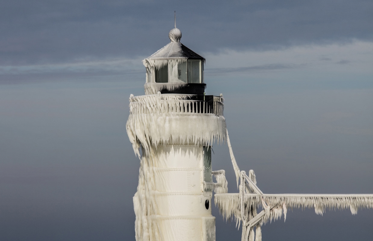 Frozen Lighthouses on Lake Michigan 04