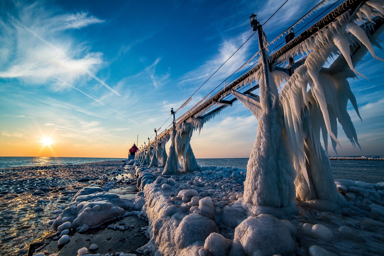 Frozen Lighthouses on Lake Michigan 06