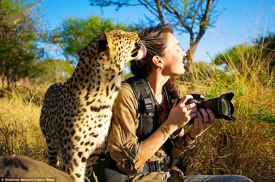 Brave girl-the photographer easily finds common language with wild animals 01