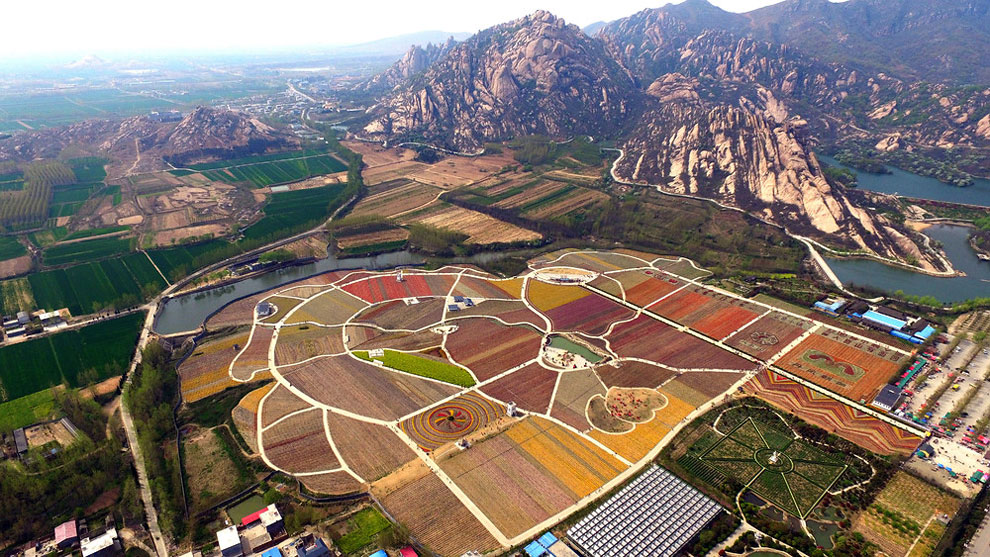 Breathtaking Aerial Views Of China’s Tulip Fields 01