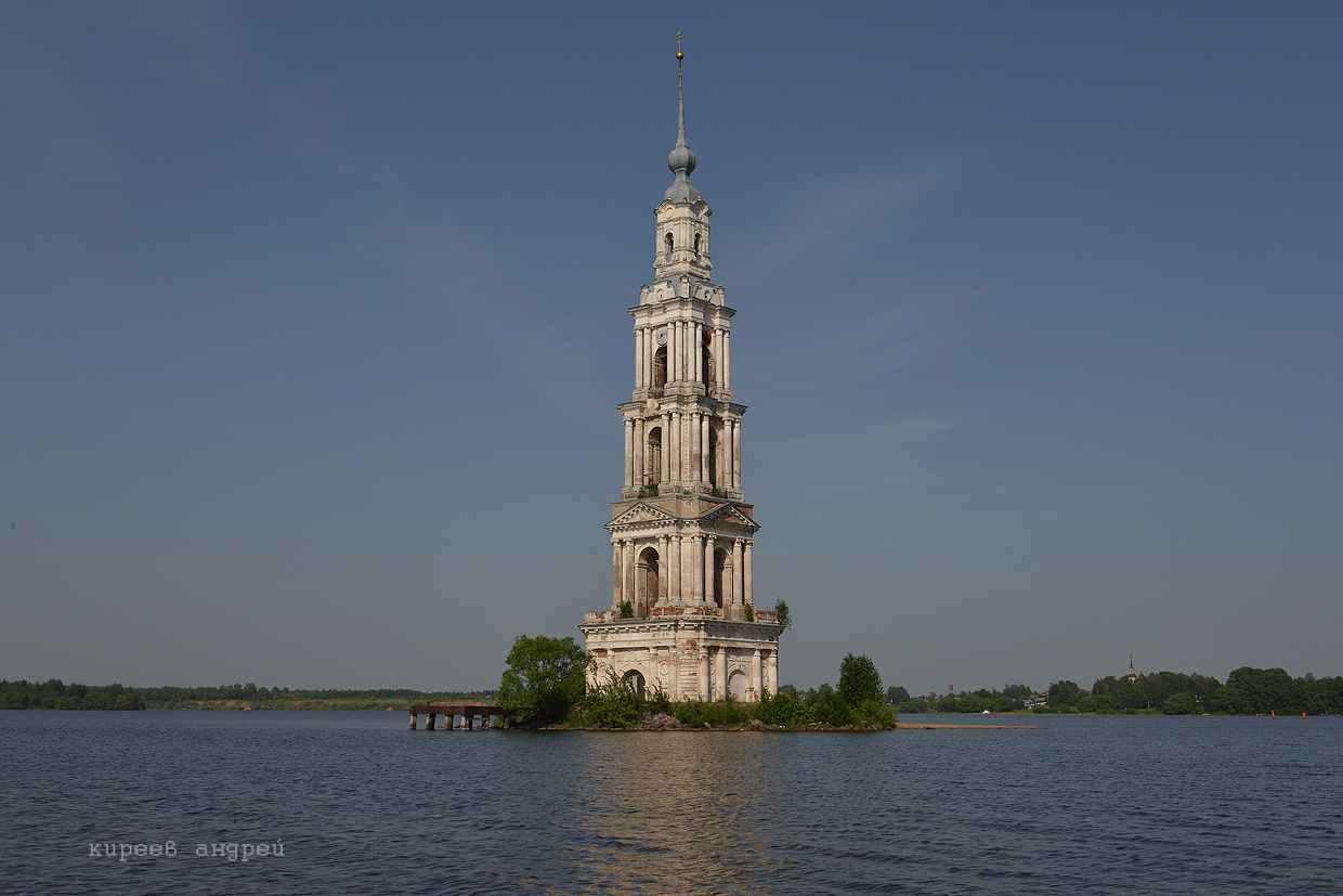 The flooded belfry is a symbol of the city Kalyazin 04