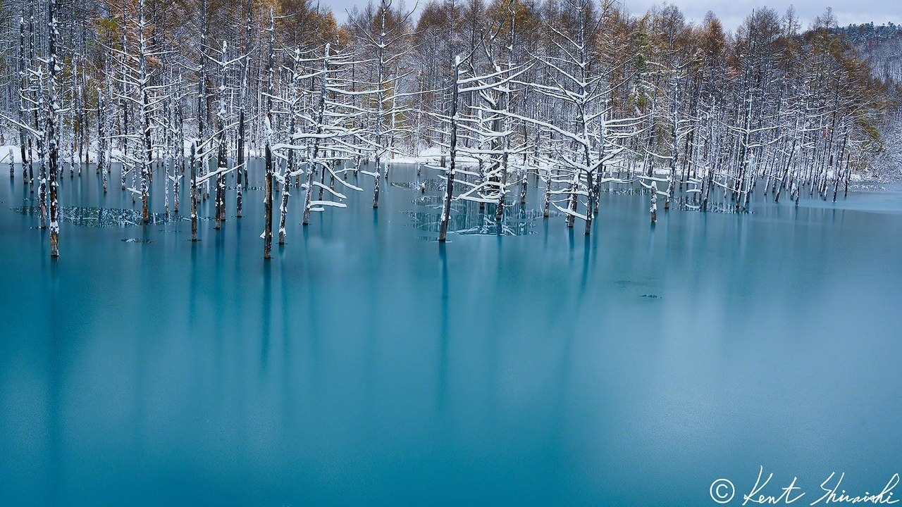 Голубой пруд Хоккайдо фото
