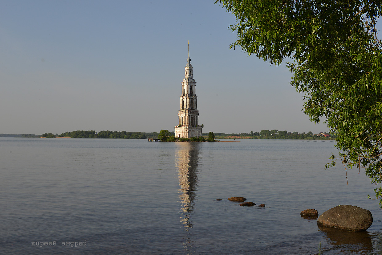 The flooded belfry is a symbol of the city Kalyazin 02
