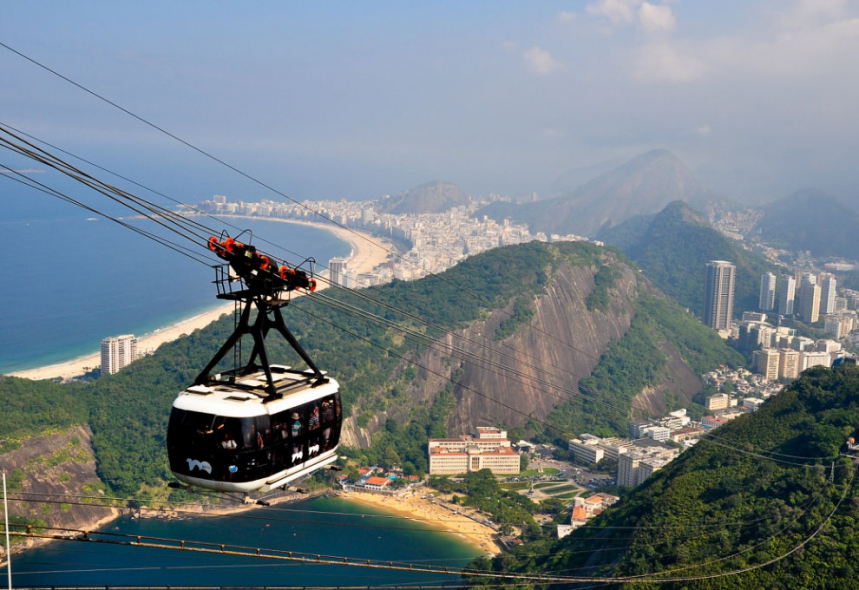 Сахарная Голова и Рио-де-Жанейро с высоты 